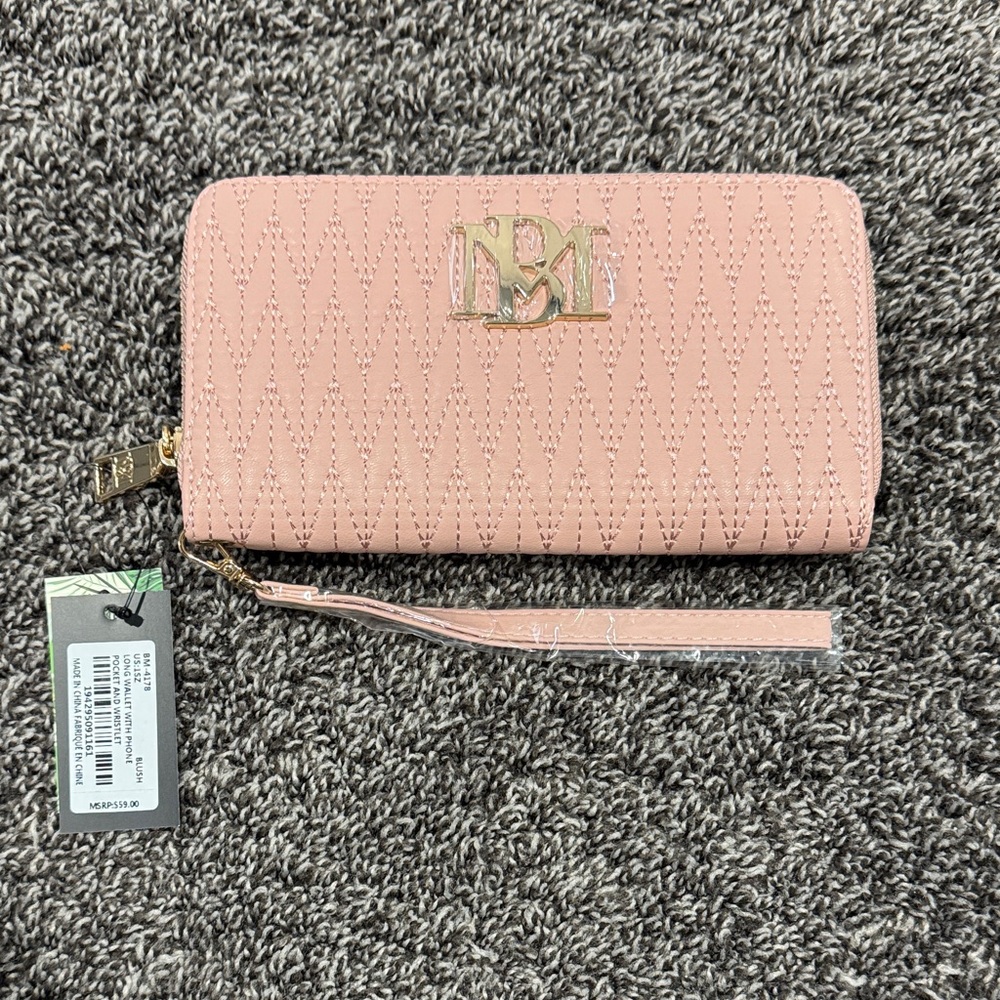 Badgley Mischka Pink Quilted Wallet